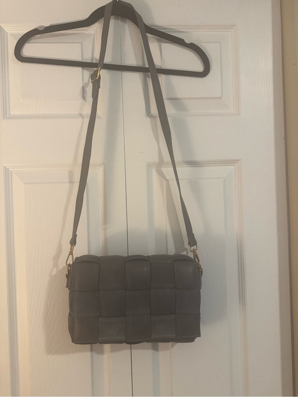 Italian Leather Woven Crossbody Bag | Bottega Inspired